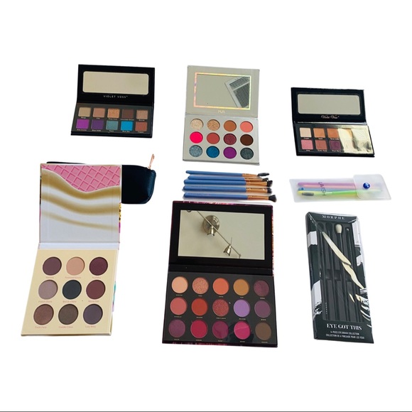 ALL NEW Eye makup Palettes and brushes bundle of 8 - Picture 1 of 6